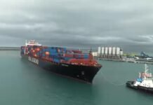 Un porte-conteneurs géant accoste au port de Djen Djen